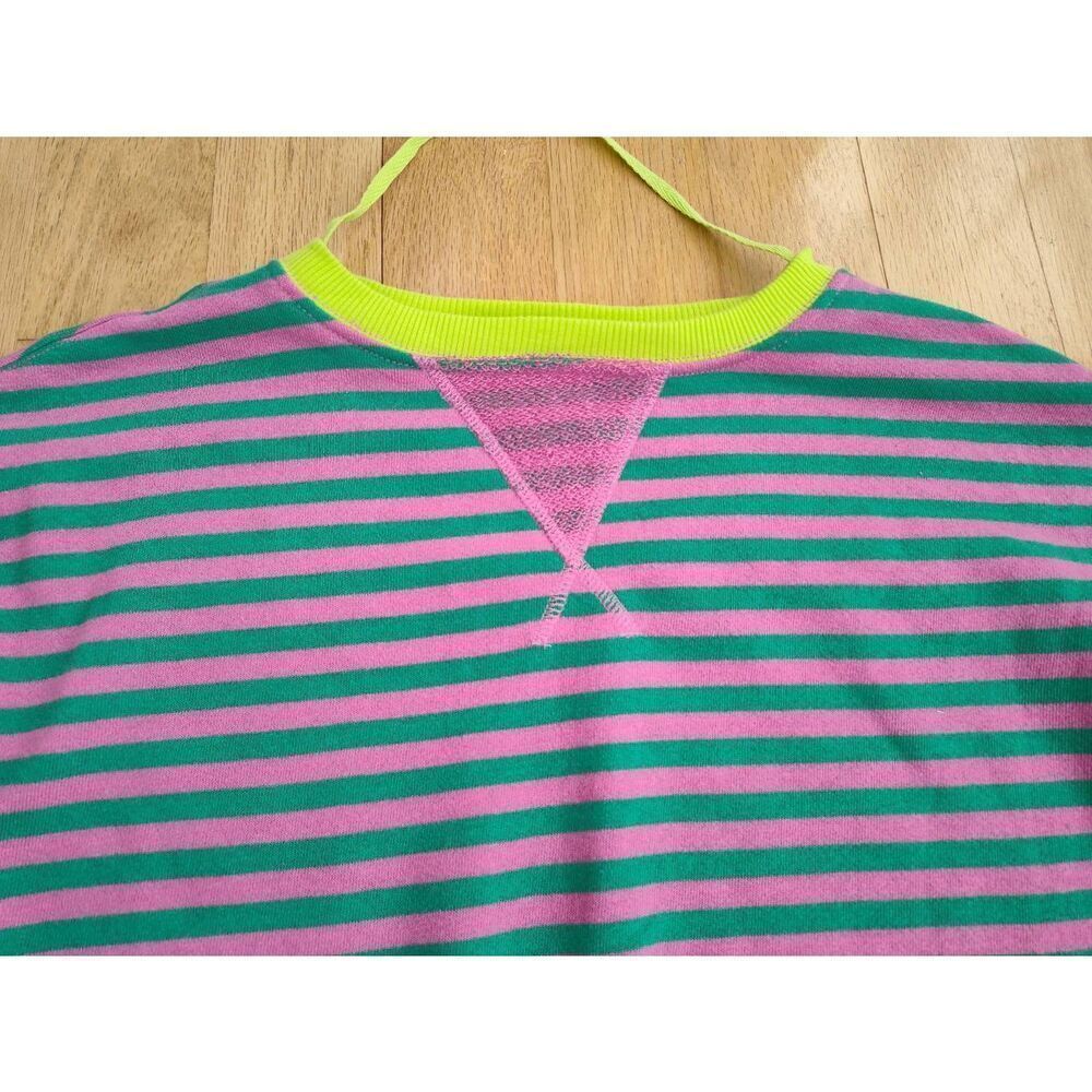 WE THE FREE FREE PEOPLE CLASSIC OVERSIZED CREWNECK PINK GREEN COMBO NWD LARGE - Picture 9 of 10